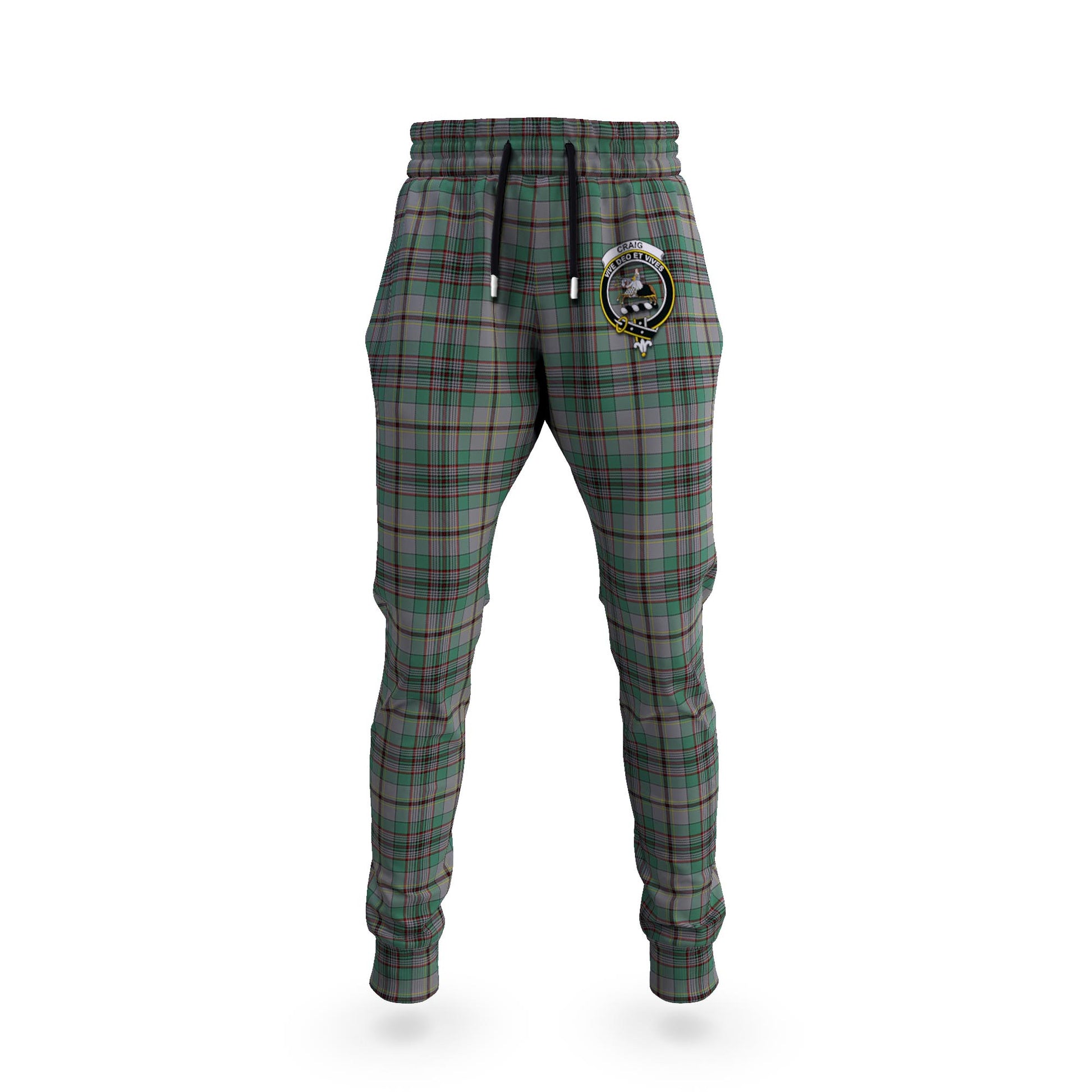 Craig Tartan Joggers Pants with Family Crest 5XL - Tartan Vibes Clothing