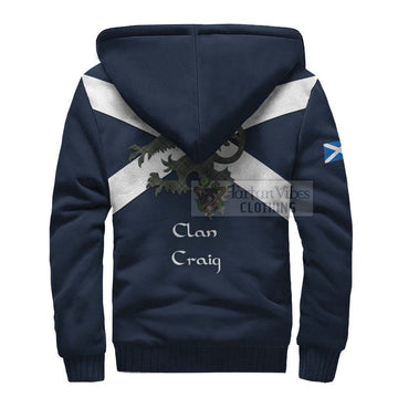 Craig Tartan Lion Rampant Sherpa Hoodie Proudly Display Your Heritage with Alba Gu Brath and Clan Name