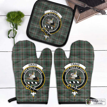 Craig Tartan Combo Oven Mitt & Pot-Holder with Family Crest Combo 1 Oven Mitt & 1 Pot-Holder Black - Tartan Vibes Clothing