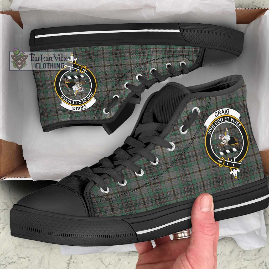 Tartan Vibes Clothing Craig Tartan High Top Shoes with Family Crest