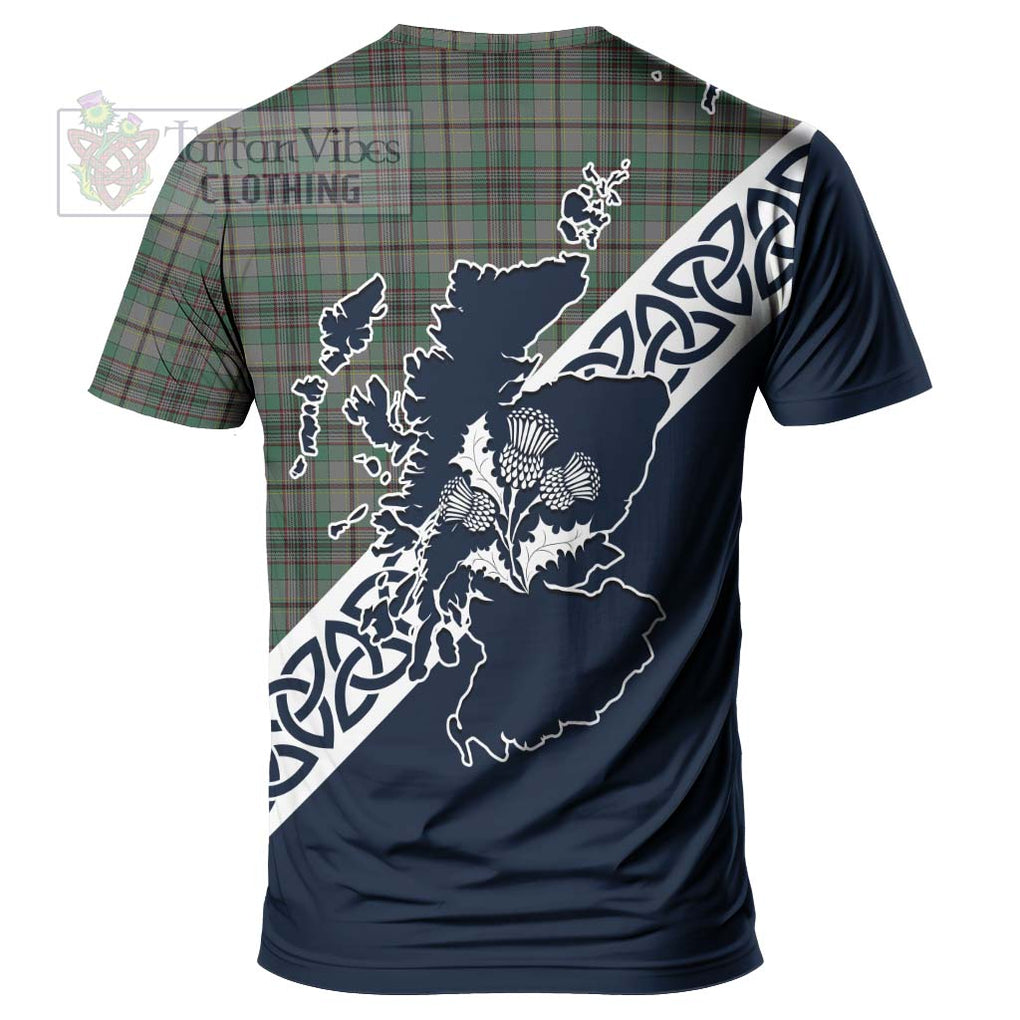 Craig Tartan T-Shirt Featuring Thistle and Scotland Map - Tartanvibesclothing Store