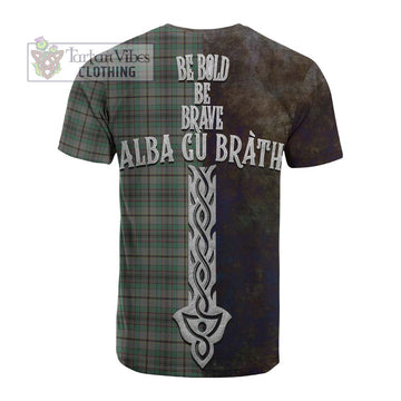 Craig Tartan Family Crest Cotton T-shirt Alba Gu Brath Be Brave Lion Ancient Style