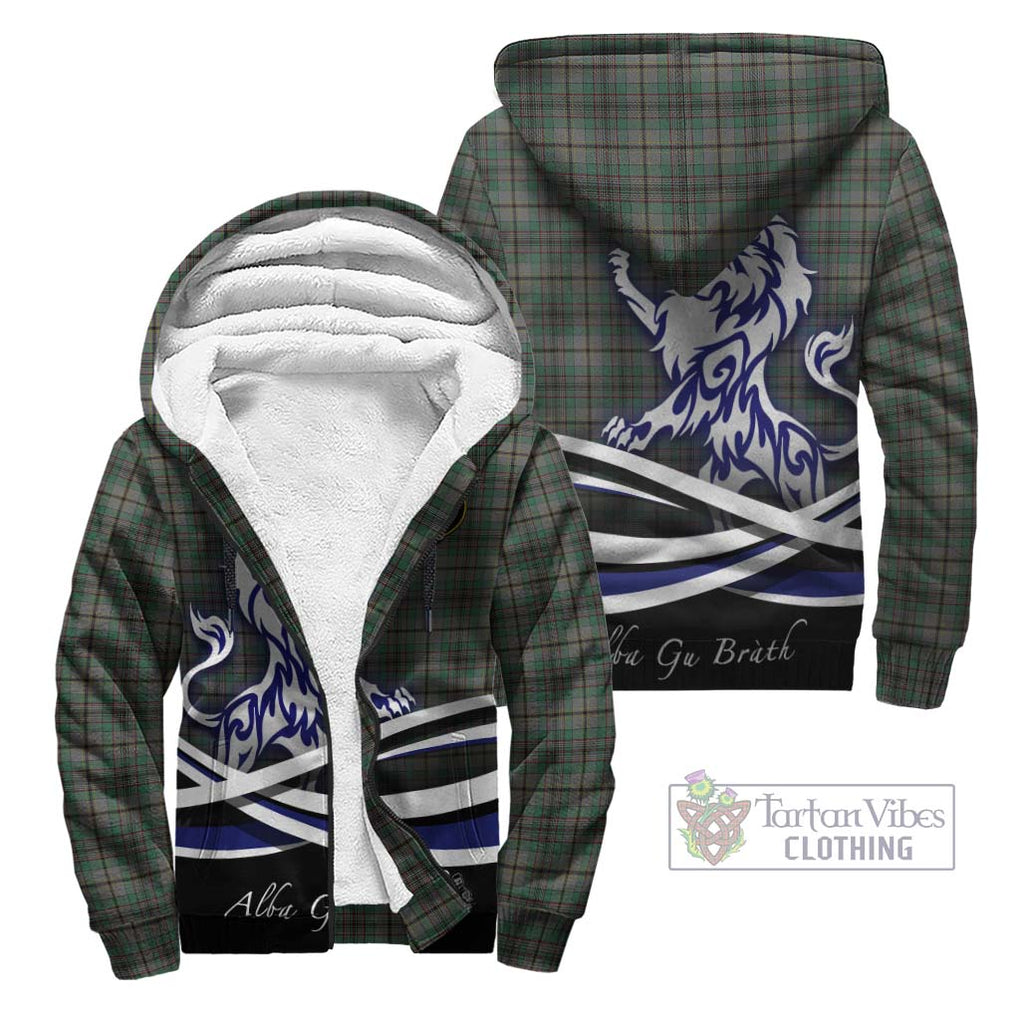 Craig Tartan Sherpa Hoodie with Alba Gu Brath Regal Lion Emblem Unisex - Tartanvibesclothing Shop