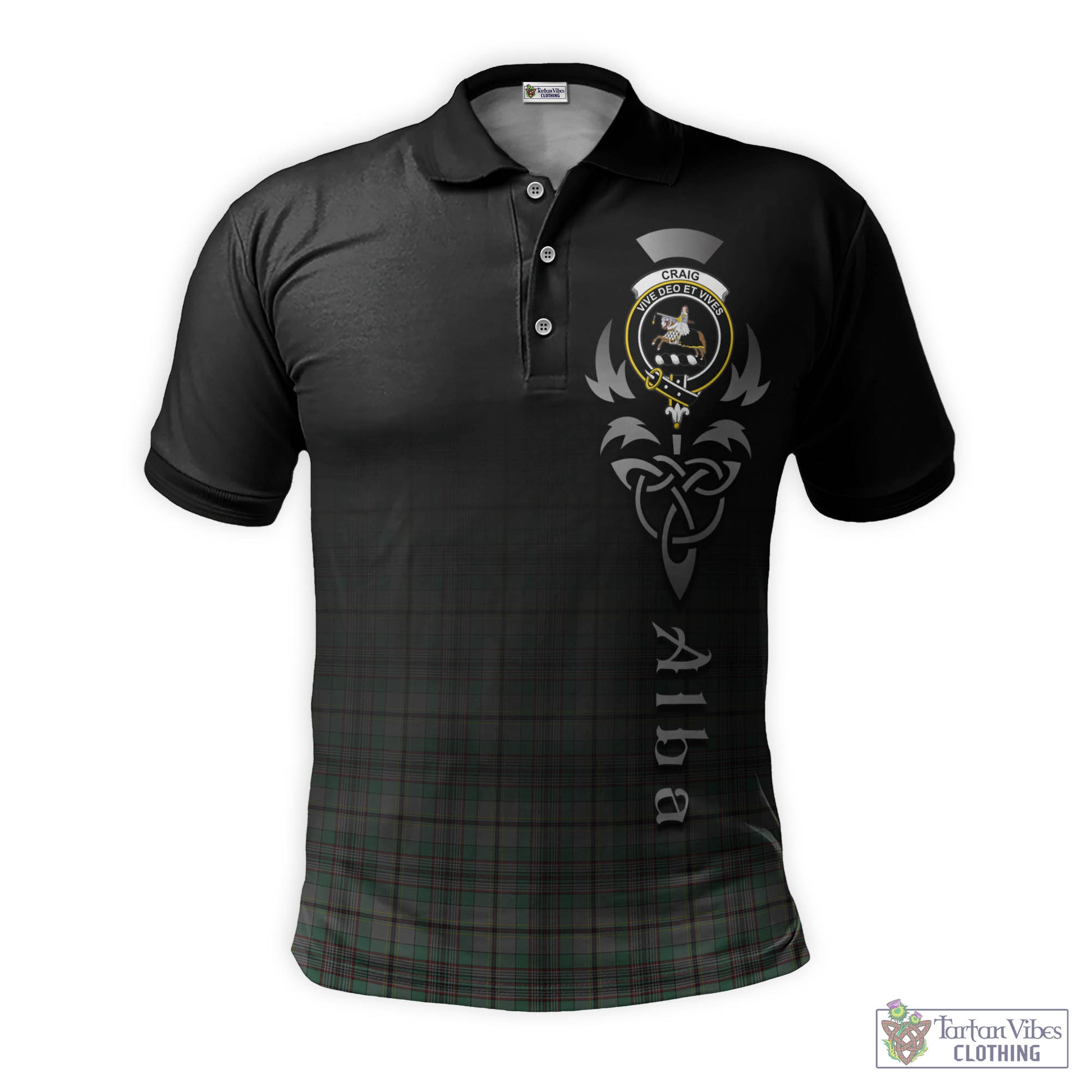 Tartan Vibes Clothing Craig Tartan Polo Shirt Featuring Alba Gu Brath Family Crest Celtic Inspired