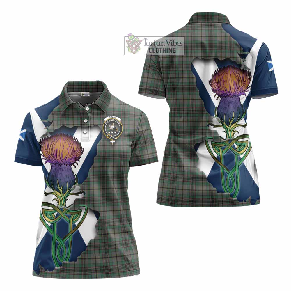 Craig Tartan Family Crest Women's Polo Shirt Scottish Thistle Celtic Inspired - Tartan Vibes Clothing