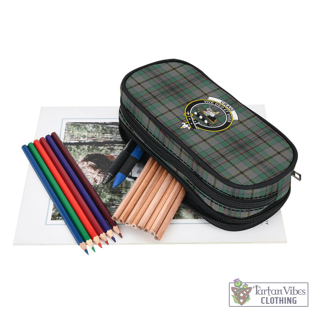 Tartan Vibes Clothing Craig Tartan Pen and Pencil Case with Family Crest
