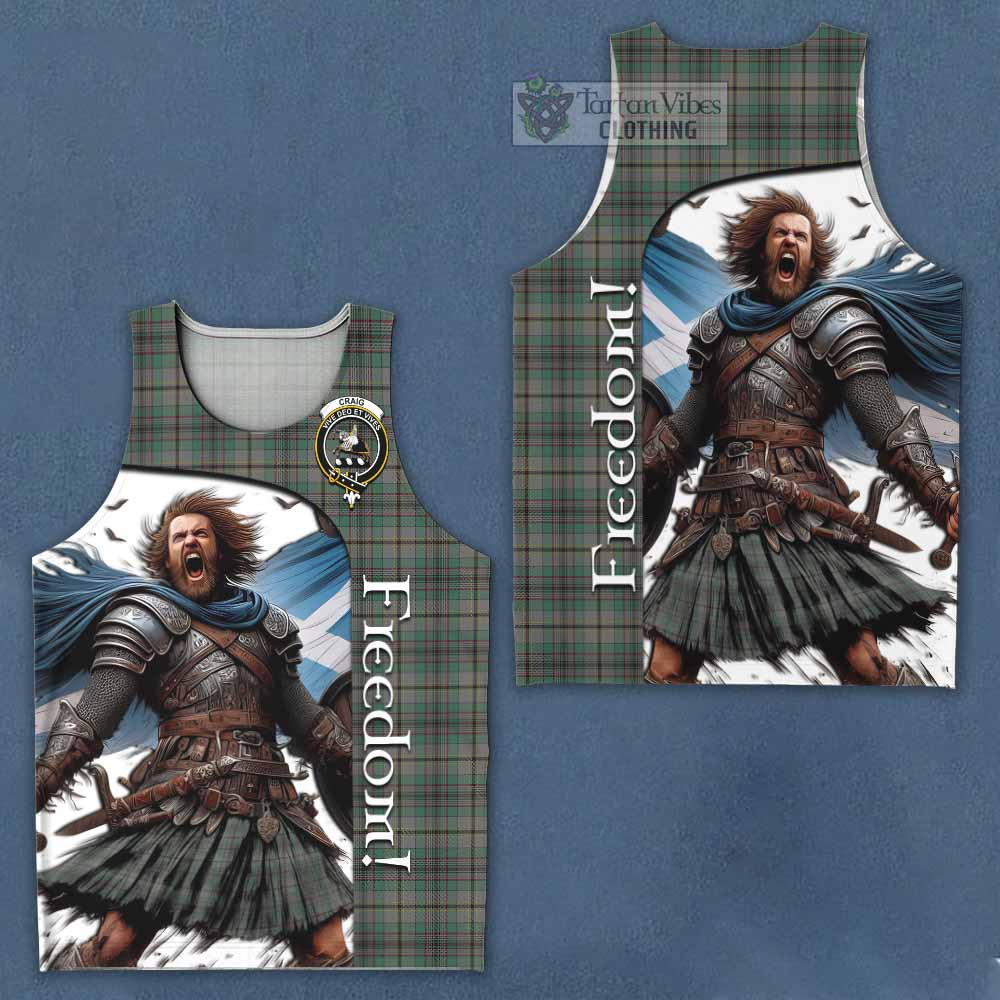 Tartan Vibes Clothing Craig Crest Tartan Men's Tank Top Inspired by the Freedom of Scottish Warrior