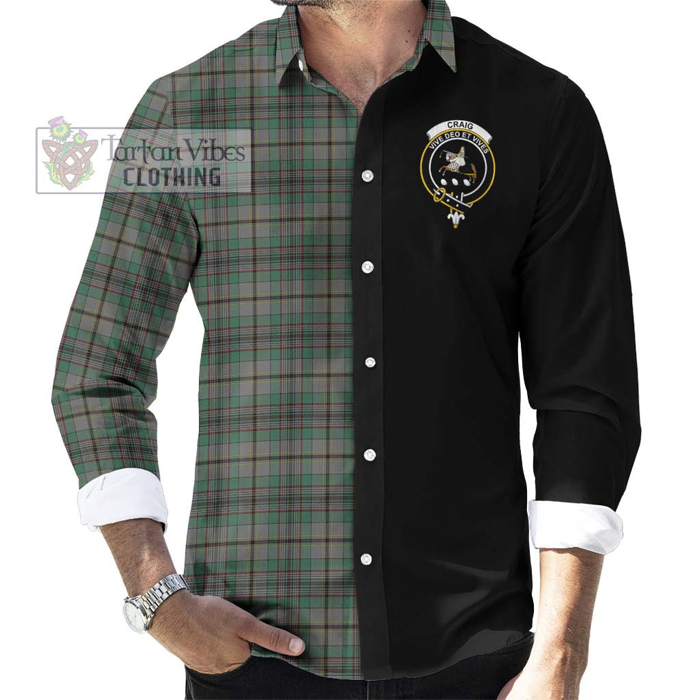Craig Tartan Long Sleeve Button Shirt with Family Crest and Half Of Me Style - Tartanvibesclothing Shop