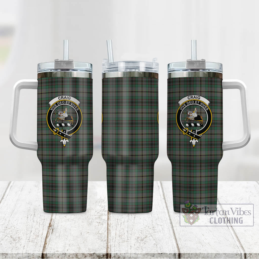 Tartan Vibes Clothing Craig Tartan and Family Crest Tumbler with Handle