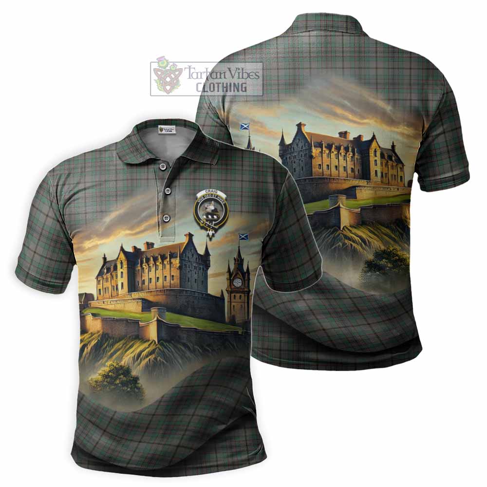 Tartan Vibes Clothing Craig Tartan Family Crest Polo Shirt with Scottish Ancient Castle Stype