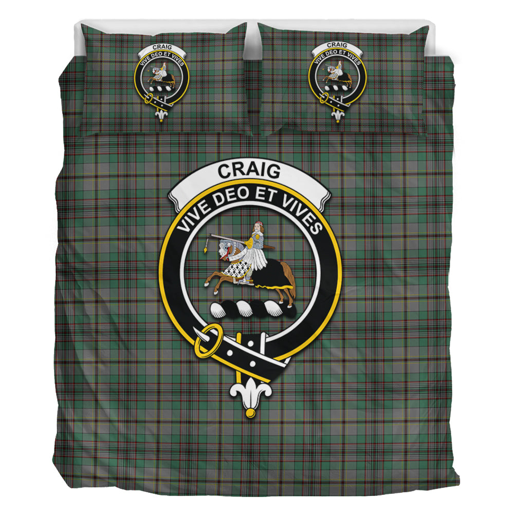 Craig Tartan Bedding Set with Family Crest - Tartan Vibes Clothing