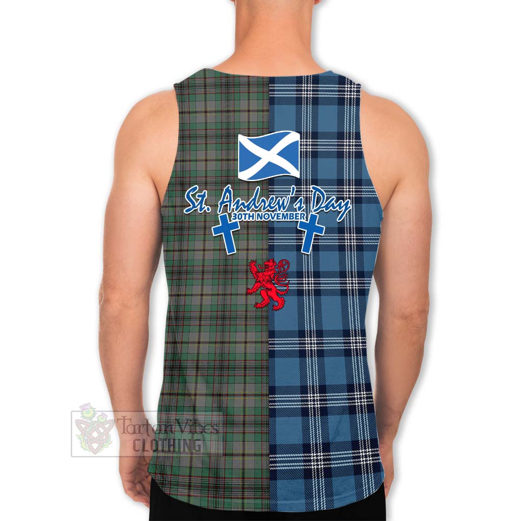 Tartan Vibes Clothing Craig Tartan Men's Tank Top Happy St. Andrew's Day Half Tartan Style