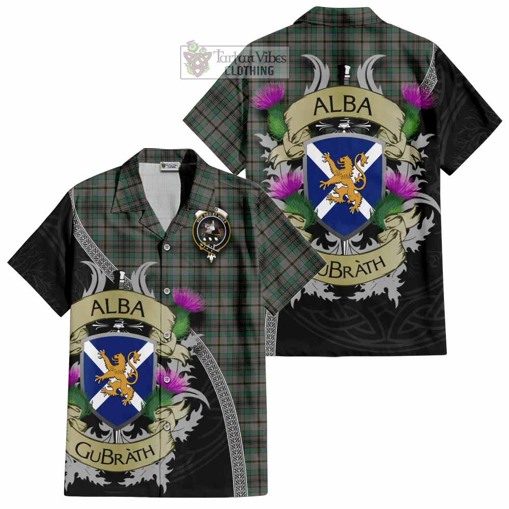 Tartan Vibes Clothing Craig Tartan Family Crest Short Sleeve Button Shirt Lion Rampant Royal Thistle Shield Celtic Inspired