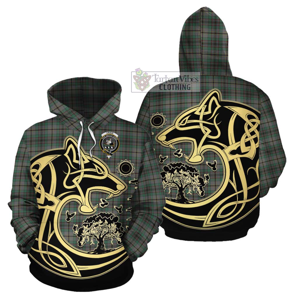 Craig Tartan Cotton Hoodie with Family Crest Celtic Wolf Style Zip Hoodie - Tartan Vibes Clothing