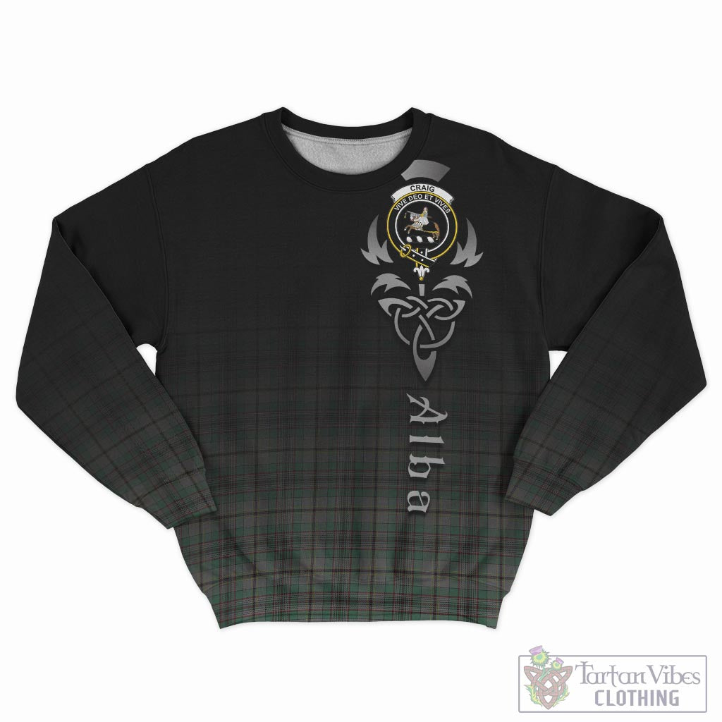 Tartan Vibes Clothing Craig Tartan Sweatshirt Featuring Alba Gu Brath Family Crest Celtic Inspired