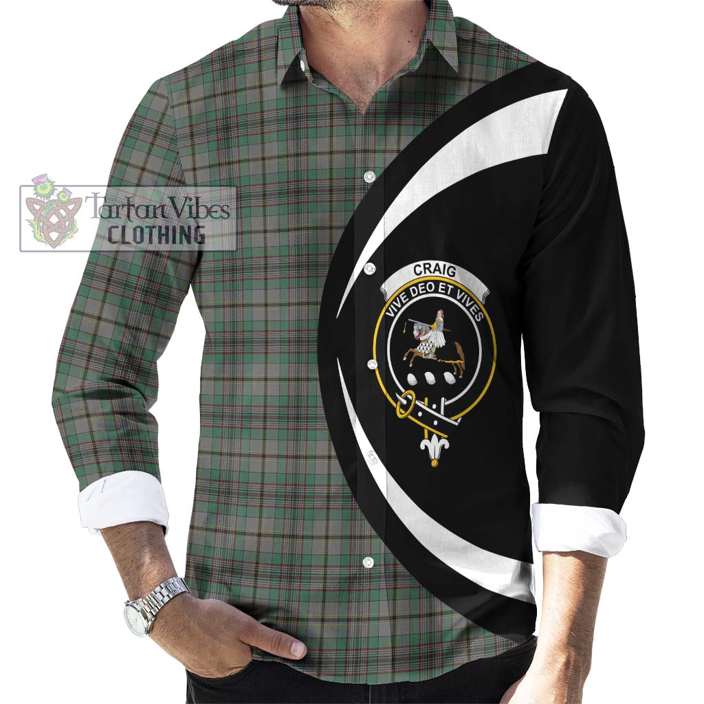 Craig Tartan Long Sleeve Button Up with Family Crest Circle Style - Tartan Vibes Clothing