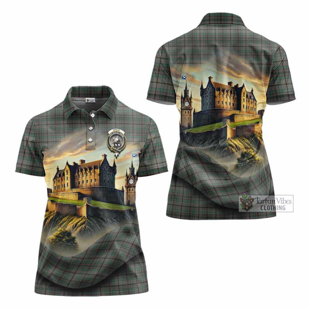 Tartan Vibes Clothing Craig Tartan Family Crest Women's Polo Shirt with Scottish Ancient Castle Stype