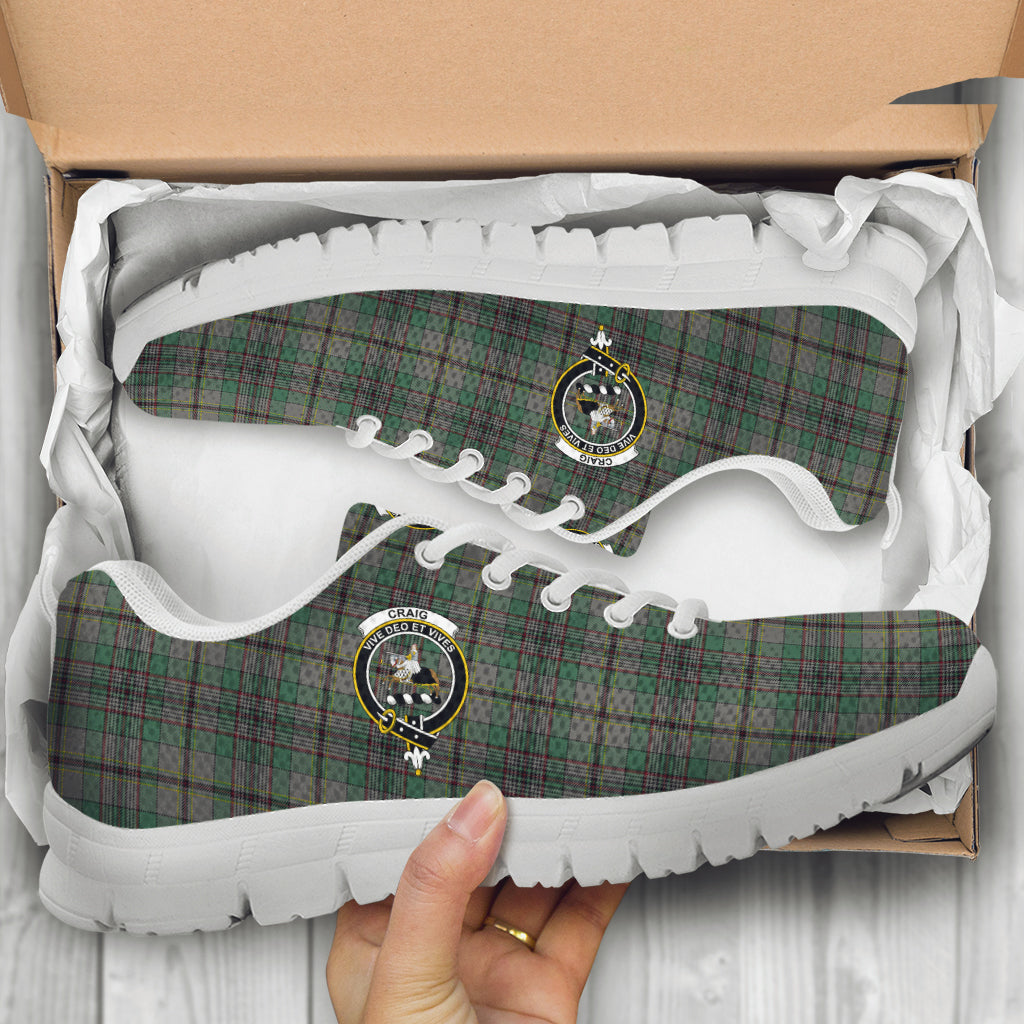 Craig Tartan Sneakers with Family Crest - Tartan Vibes Clothing