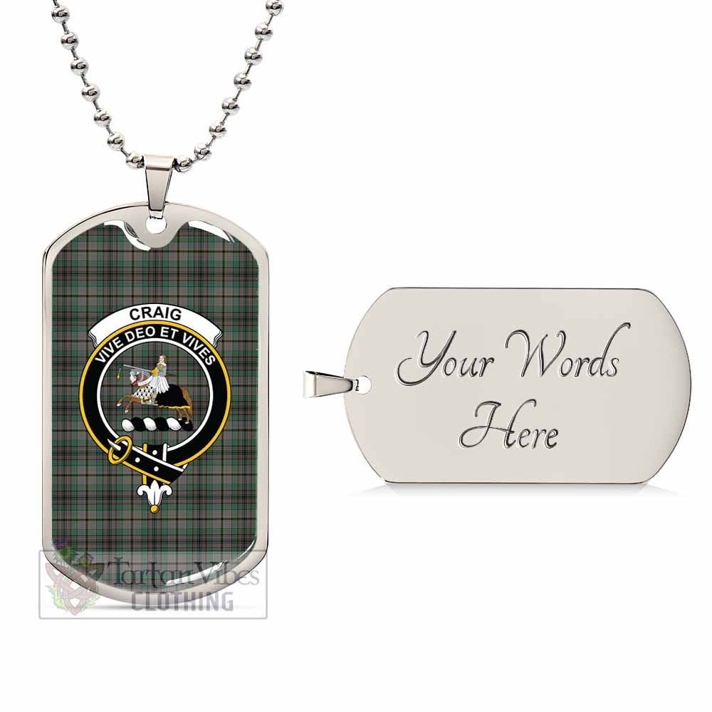 Craig Tartan Dog Tag Necklace with Family Crest Silver Yes - Tartan Vibes Clothing
