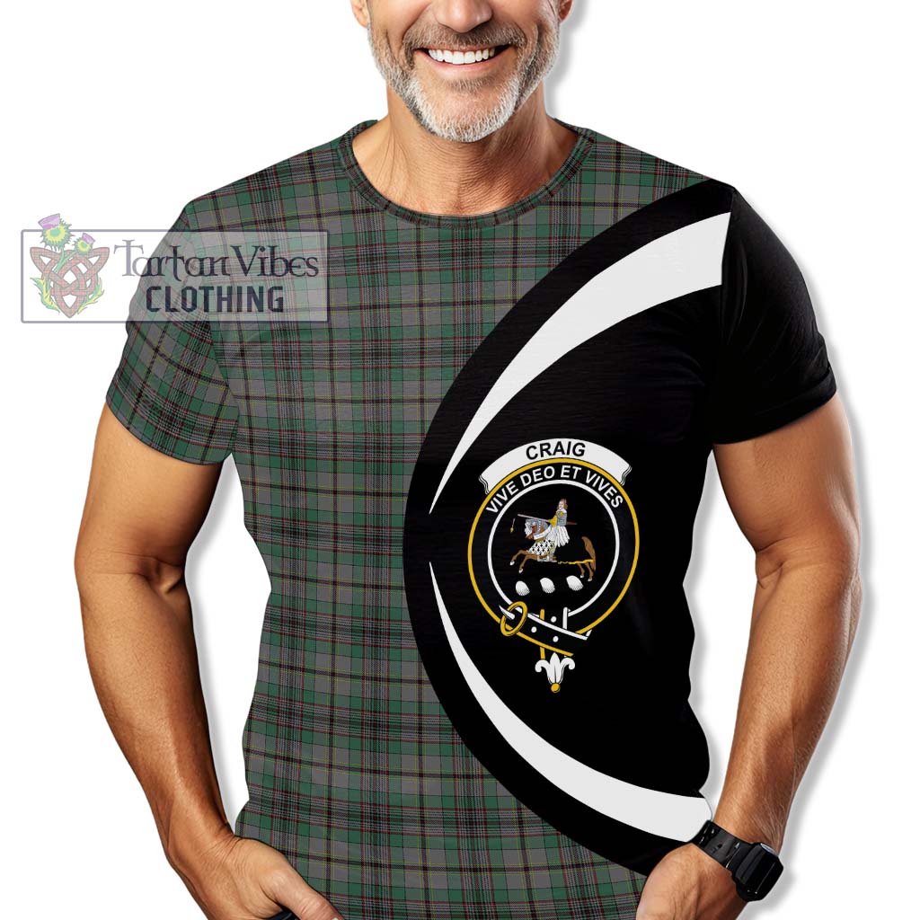 Tartan Vibes Clothing Craig Tartan T-Shirt with Family Crest Circle Style