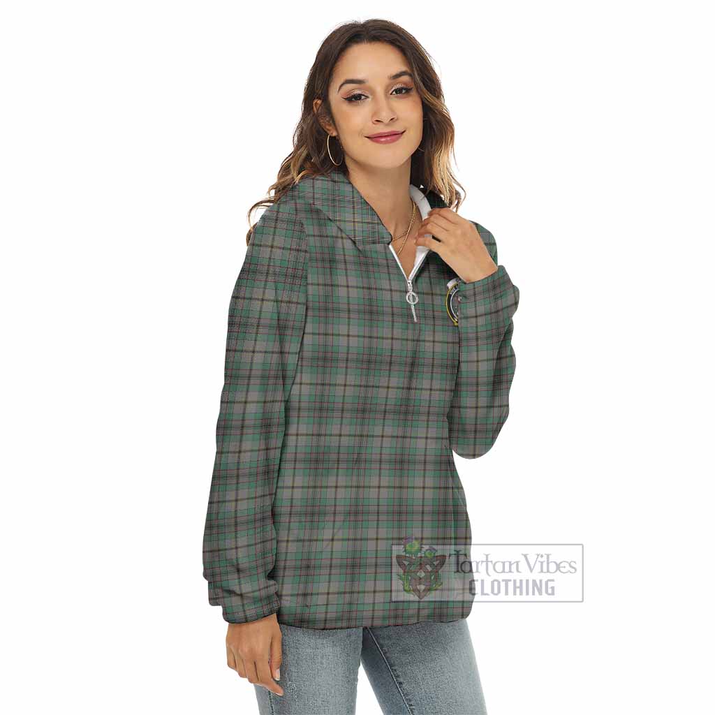 Tartan Vibes Clothing Craig Tartan Crest Women's Borg  Half Zip Fleece Hoodie