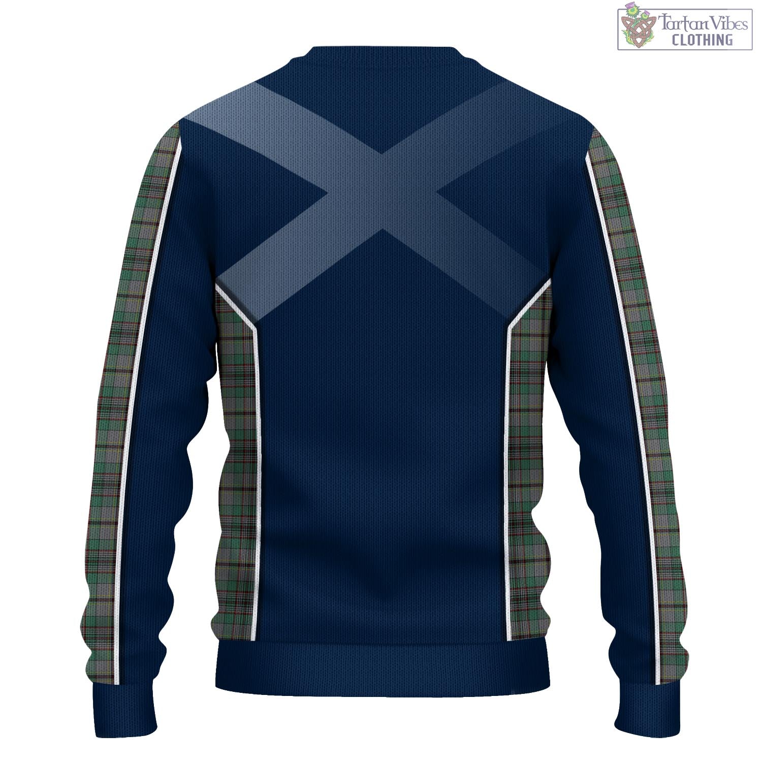 Tartan Vibes Clothing Craig Tartan Knitted Sweatshirt with Family Crest and Scottish Thistle Vibes Sport Style