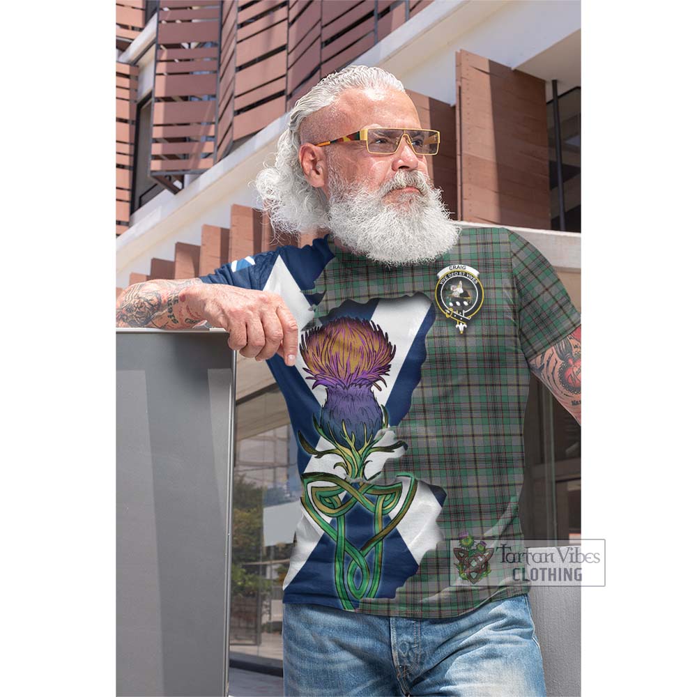 Tartan Vibes Clothing Craig Tartan Family Crest Cotton T-shirt Scottish Thistle Celtic Inspired