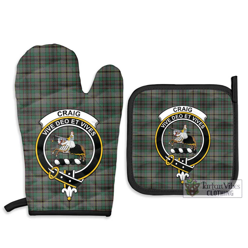 Craig Tartan Combo Oven Mitt & Pot-Holder with Family Crest Combo 1 Oven Mitt & 2 Pot-Holder Black - Tartan Vibes Clothing