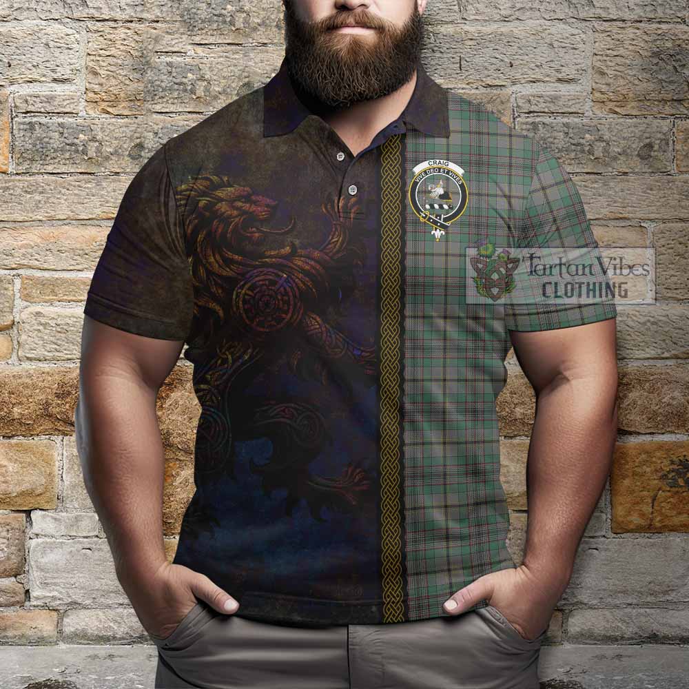 Tartan Vibes Clothing Craig Tartan Family Crest Polo Shirt Alba Gu Brath Be Brave Lion Ancient Style