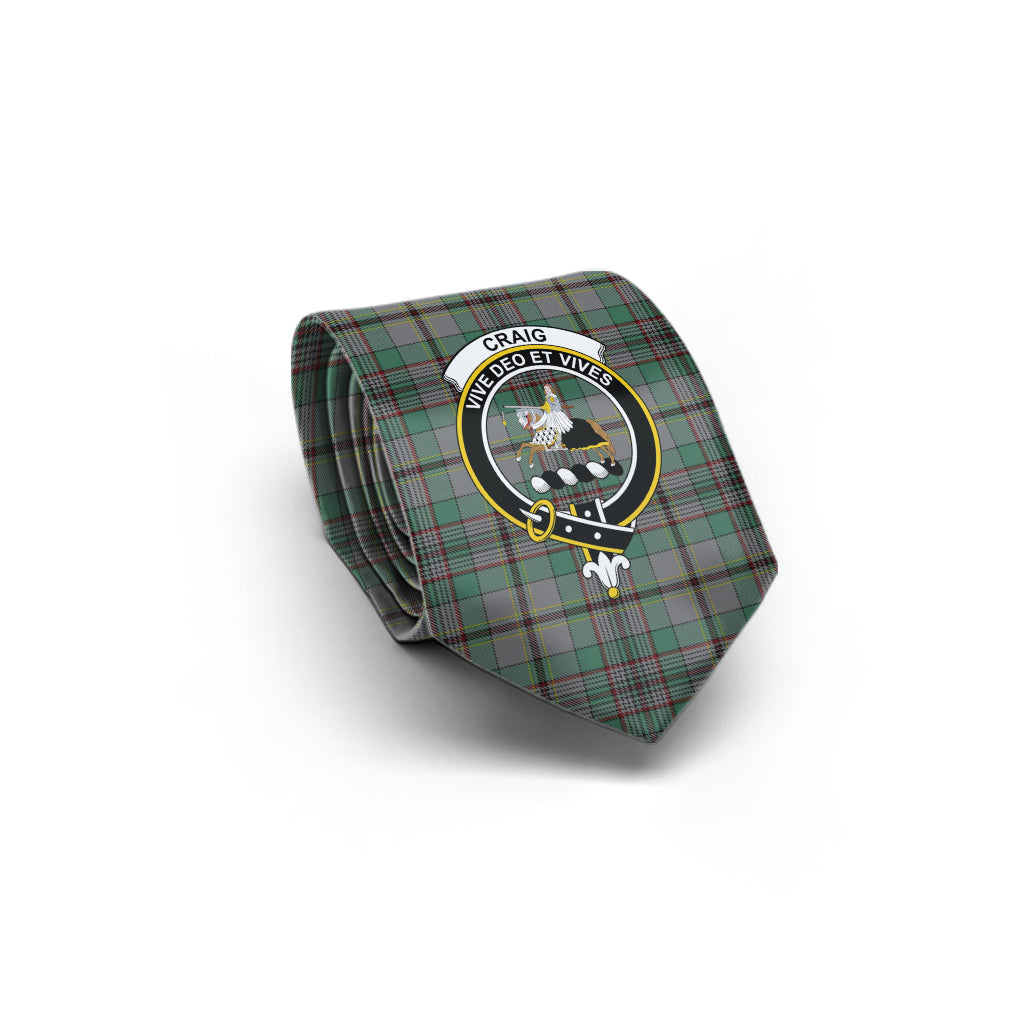Craig Tartan Classic Necktie with Family Crest - Tartan Vibes Clothing