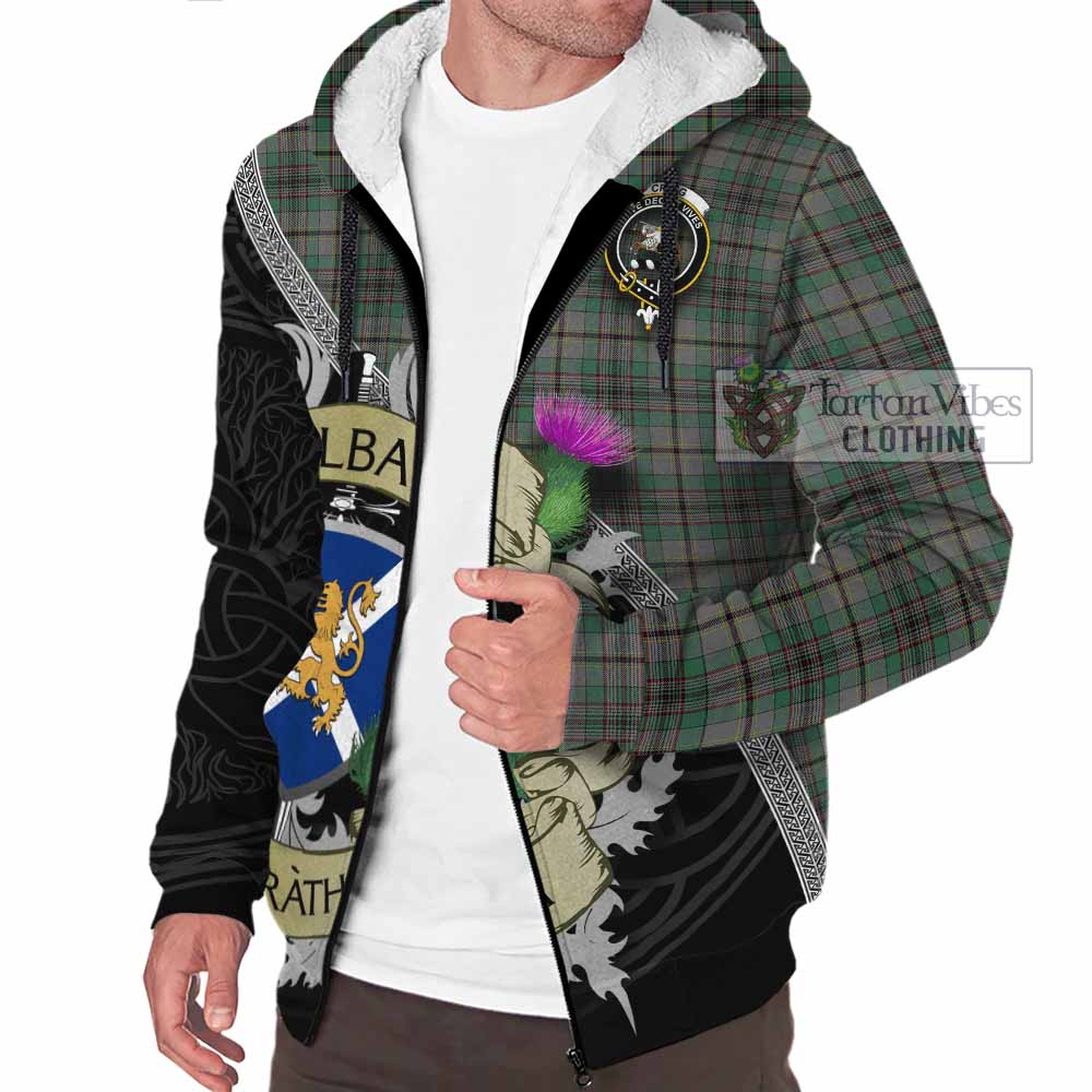 Tartan Vibes Clothing Craig Tartan Family Crest Sherpa Hoodie Lion Rampant Royal Thistle Shield Celtic Inspired