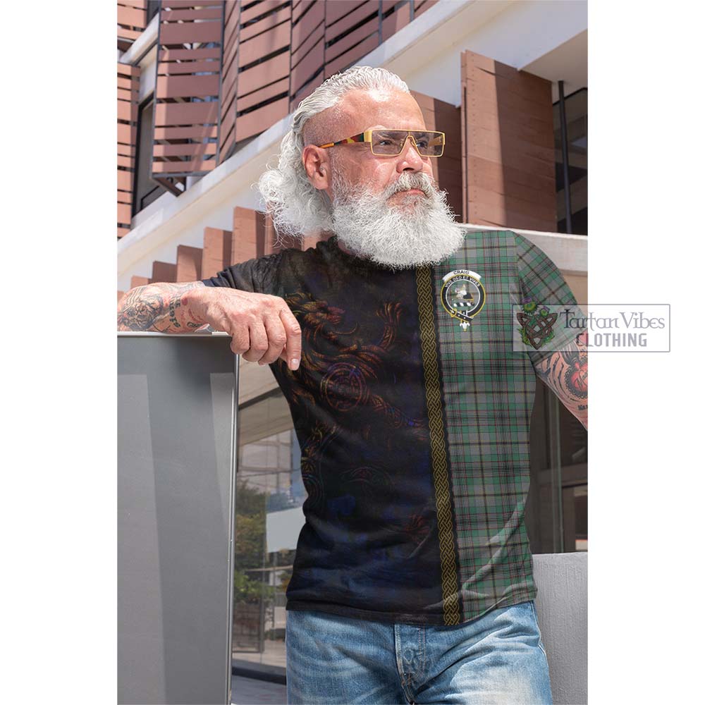 Tartan Vibes Clothing Craig Tartan Family Crest Cotton T-shirt Alba Gu Brath Be Brave Lion Ancient Style