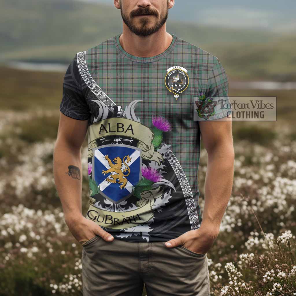 Tartan Vibes Clothing Craig Tartan Family Crest T-Shirt Lion Rampant Royal Thistle Shield Celtic Inspired