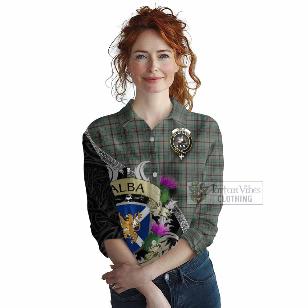Tartan Vibes Clothing Craig Tartan Family Crest Women's Casual Shirt Lion Rampant Royal Thistle Shield Celtic Inspired