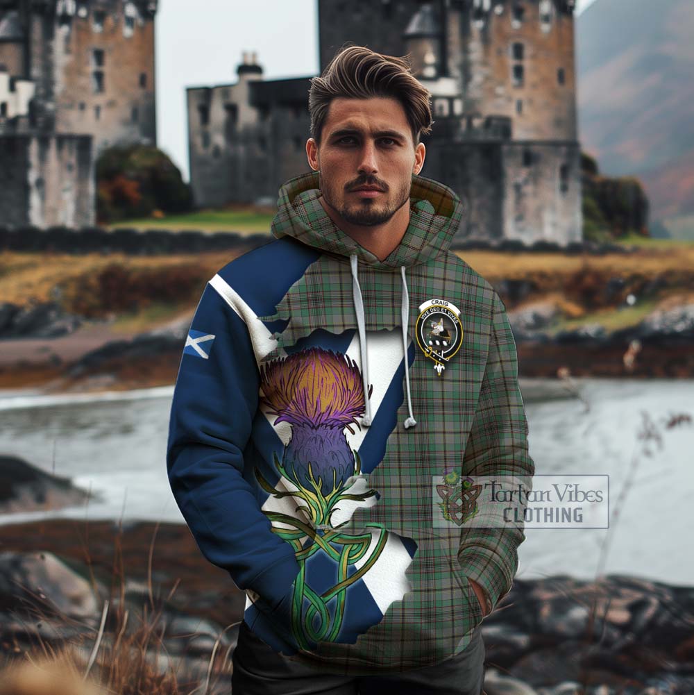 Tartan Vibes Clothing Craig Tartan Family Crest Cotton Hoodie Scottish Thistle Celtic Inspired