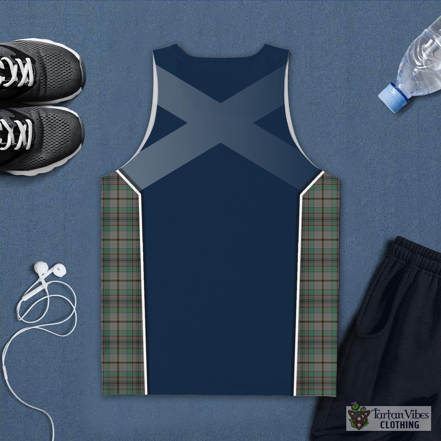 Tartan Vibes Clothing Craig Tartan Men's Tanks Top with Family Crest and Scottish Thistle Vibes Sport Style
