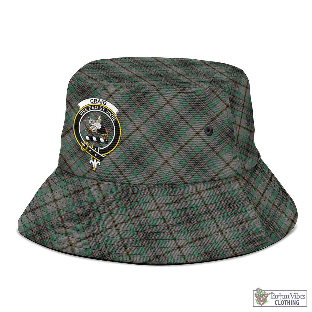 Tartan Vibes Clothing Craig Tartan Bucket Hat with Family Crest