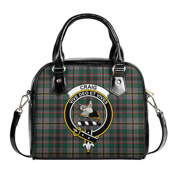 Craig Ancient Tartan Shoulder Handbags with Family Crest