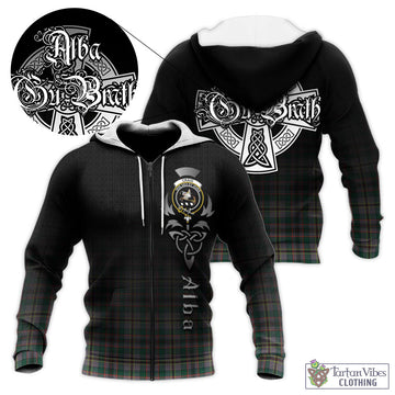 Craig Ancient Tartan Knitted Hoodie Featuring Alba Gu Brath Family Crest Celtic Inspired