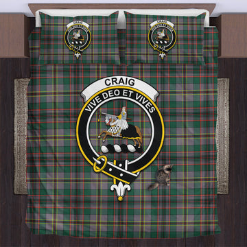 Craig Ancient Tartan Bedding Set with Family Crest