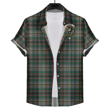 Craig Ancient Tartan Short Sleeve Button Down Shirt with Family Crest