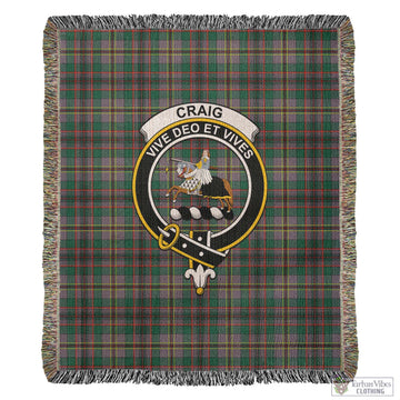 Craig Ancient Tartan Woven Blanket with Family Crest