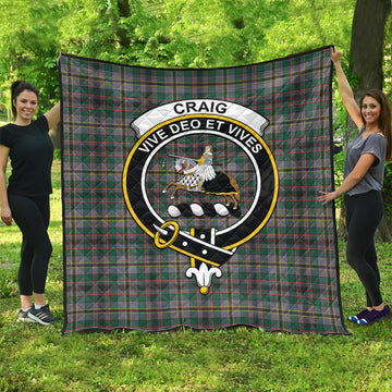 Craig Ancient Tartan Quilt with Family Crest