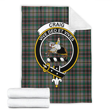 Craig Ancient Tartan Blanket with Family Crest