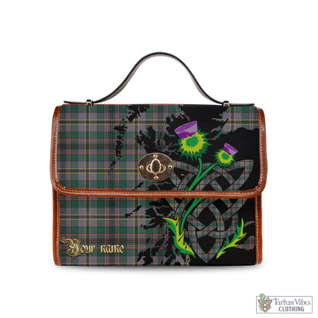 Craig Ancient Tartan Waterproof Canvas Bag with Scotland Map and Thistle Celtic Accents