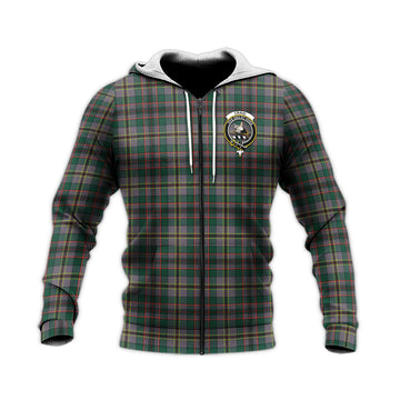 Craig Ancient Tartan Knitted Hoodie with Family Crest