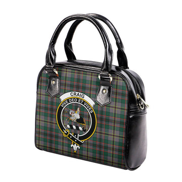 Craig Ancient Tartan Shoulder Handbags with Family Crest