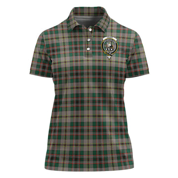 Craig Ancient Tartan Polo Shirt with Family Crest For Women