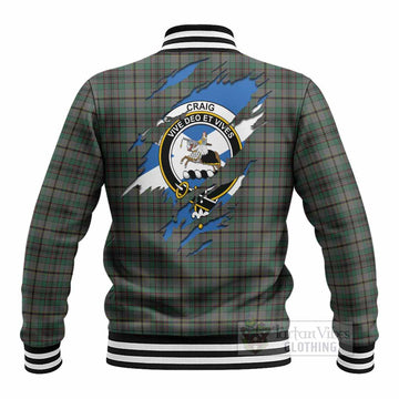 Craig Clan Crest In Me Tartan Baseball Jacket Scotland Flag Style