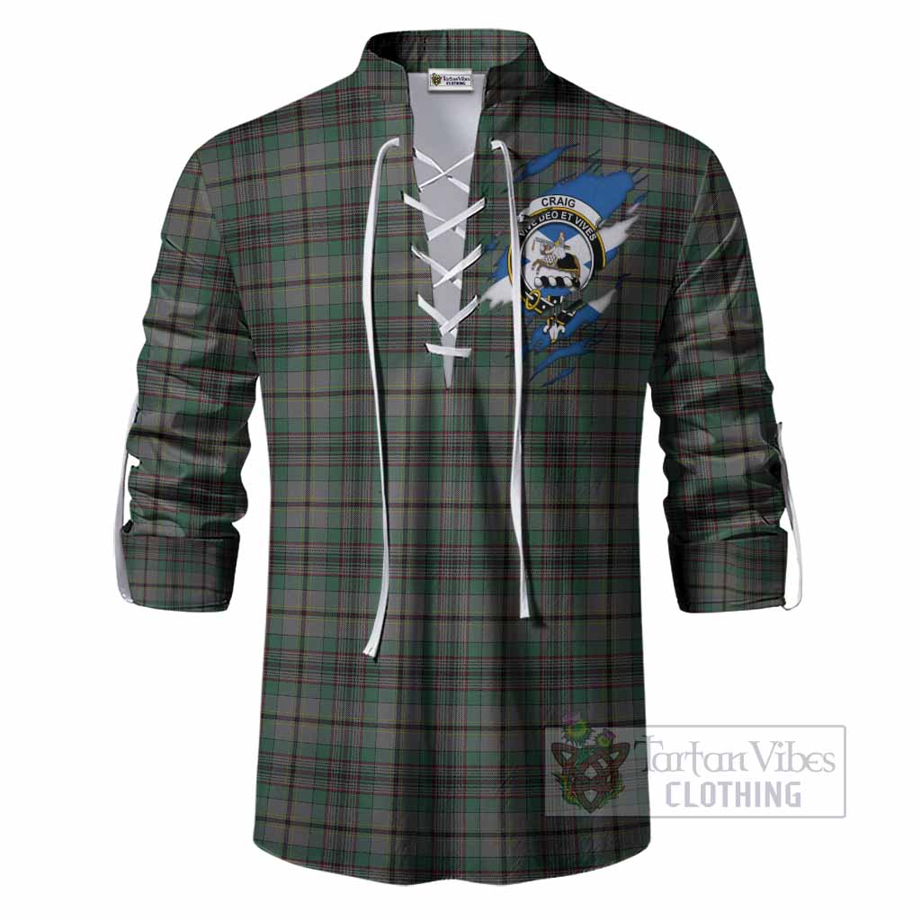 Craig Clan Crest In Me Tartan Ghillie Shirt Scotland Flag Style